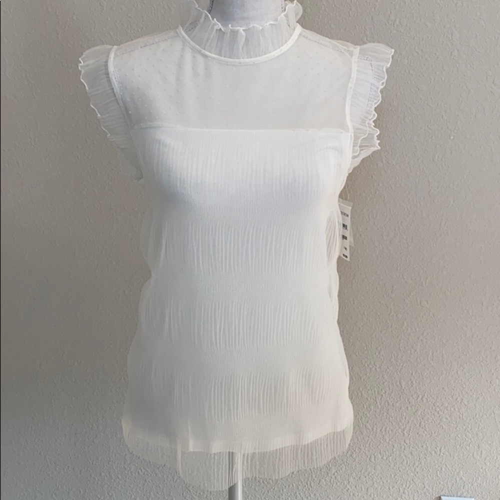 NWT Chelsea 28 ruffle blouse SZ M white
